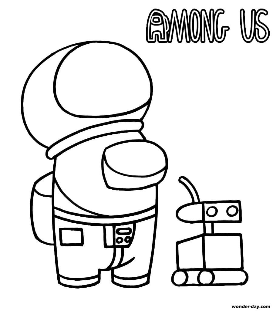 Astronauta con mascota robot