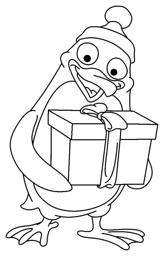 Pingüino con regalo