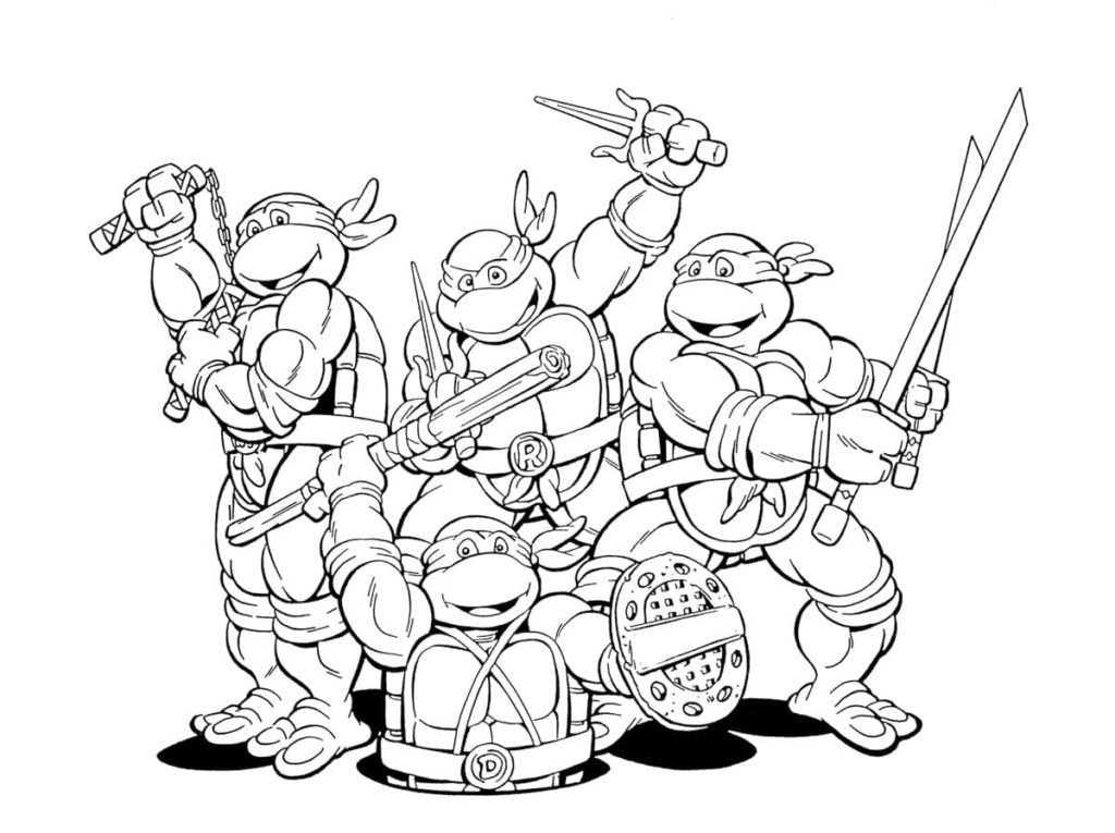 Todas las Tortugas Ninja mutantes adolescentes en una imagen