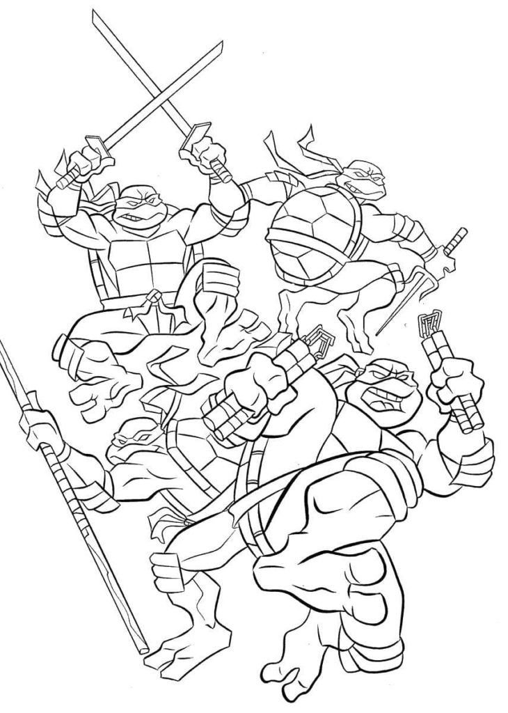 Tortugas Ninja mutantes adolescentes en batalla