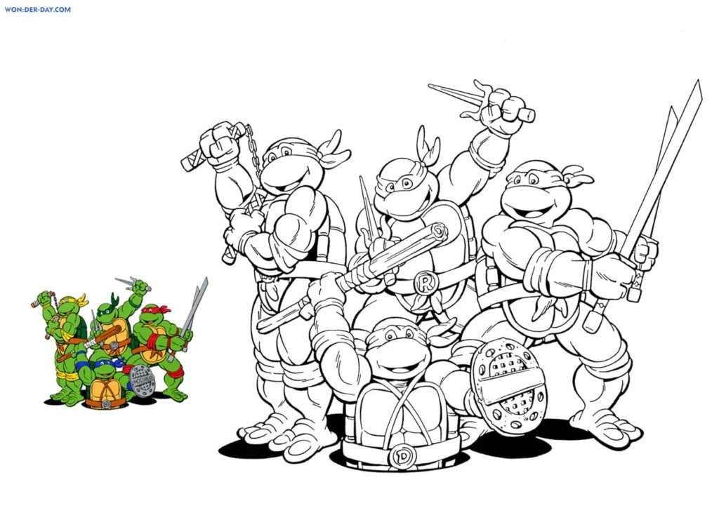 Todas las tortugas ninja mutantes adolescentes en una imagen