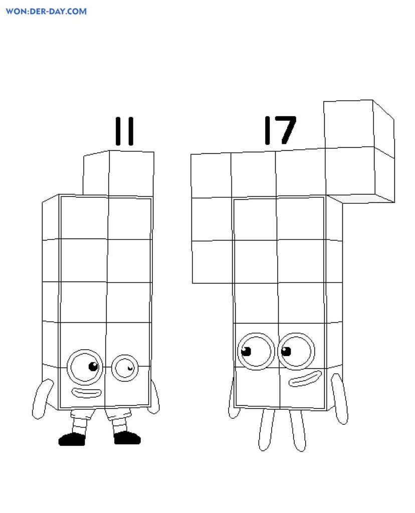 Numberblocks 11 y 17