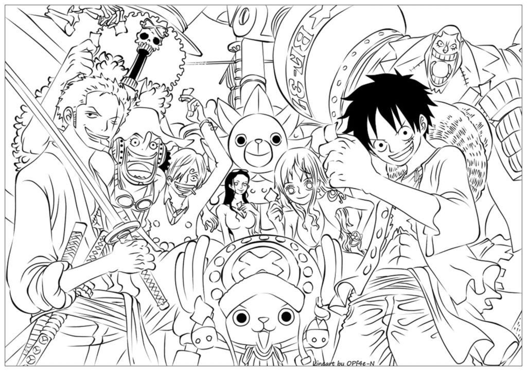Luffy y otros personajes del anime One Piece