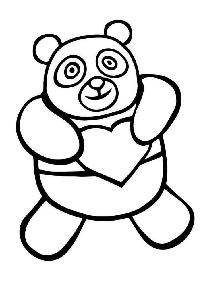 Panda de juguete con corazón
