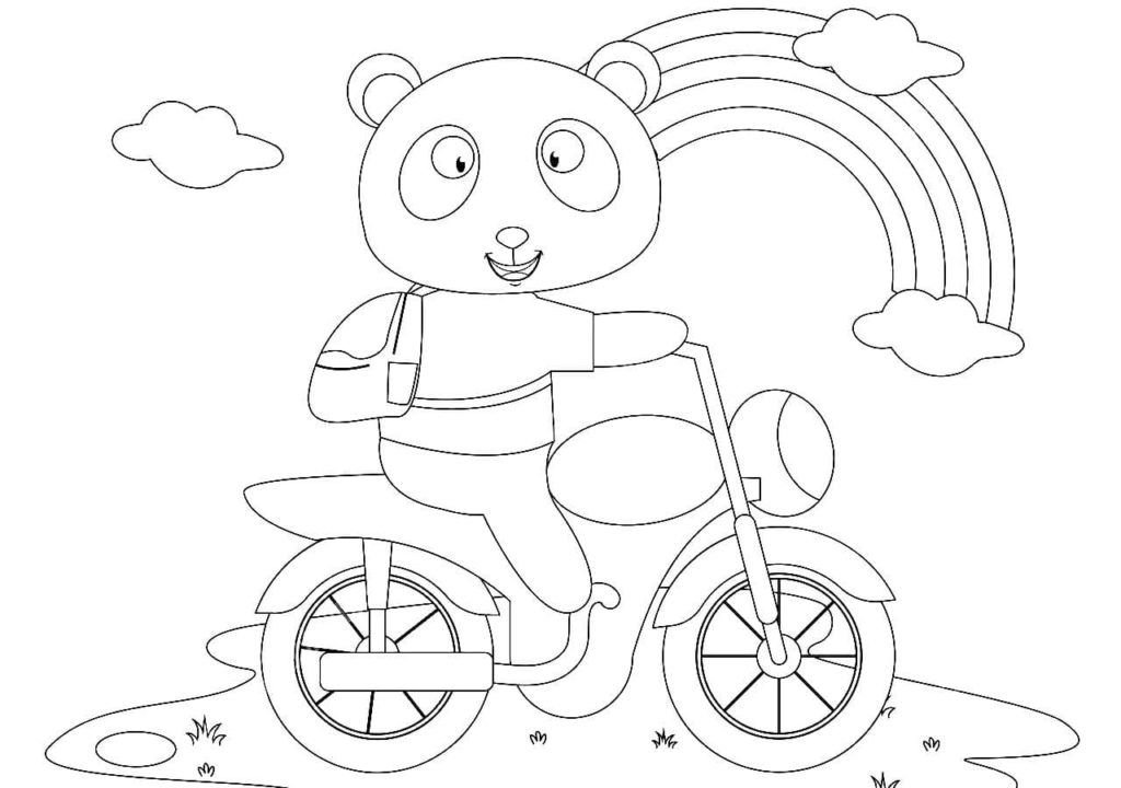 Panda en bicicleta