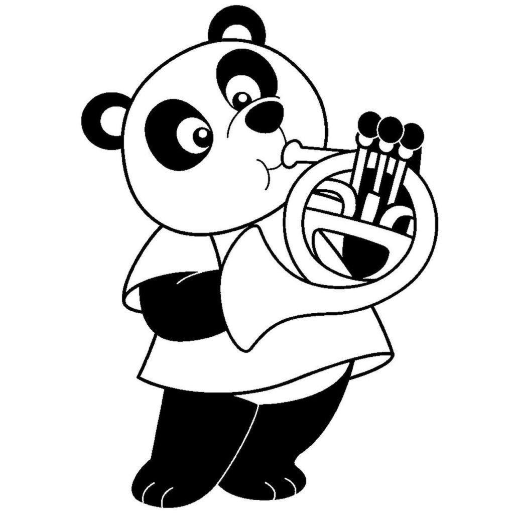 Panda tocando la trompeta
