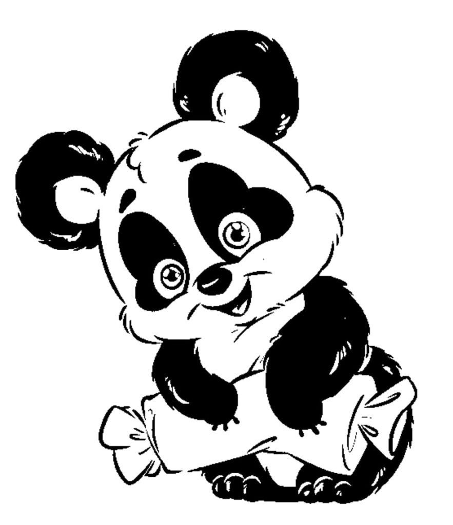 Panda con caramelo