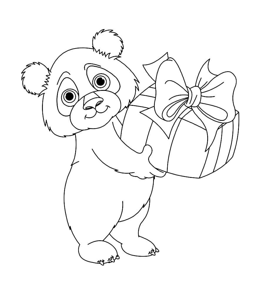 Panda con un regalo