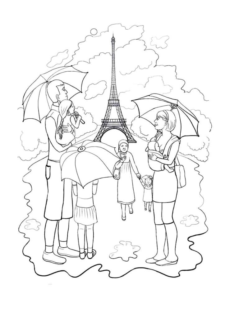Los padres muestran a sus hijos la arquitectura de París