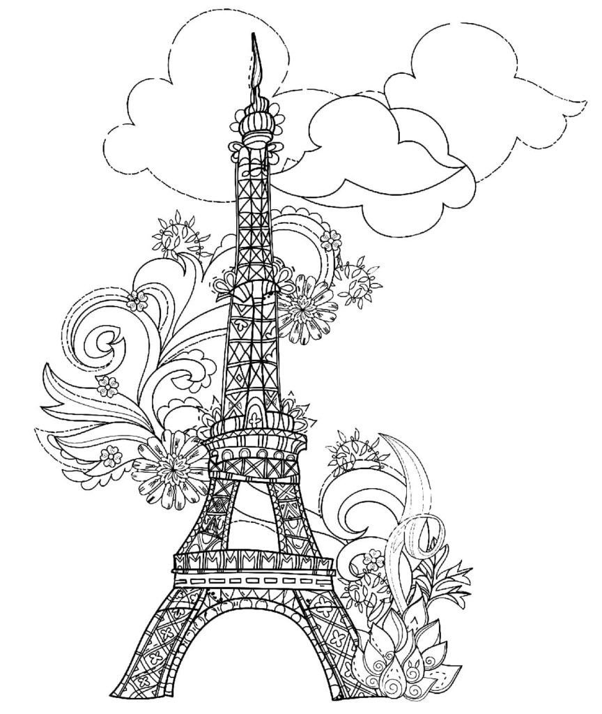 Libro de colorear de la Torre Eiffel