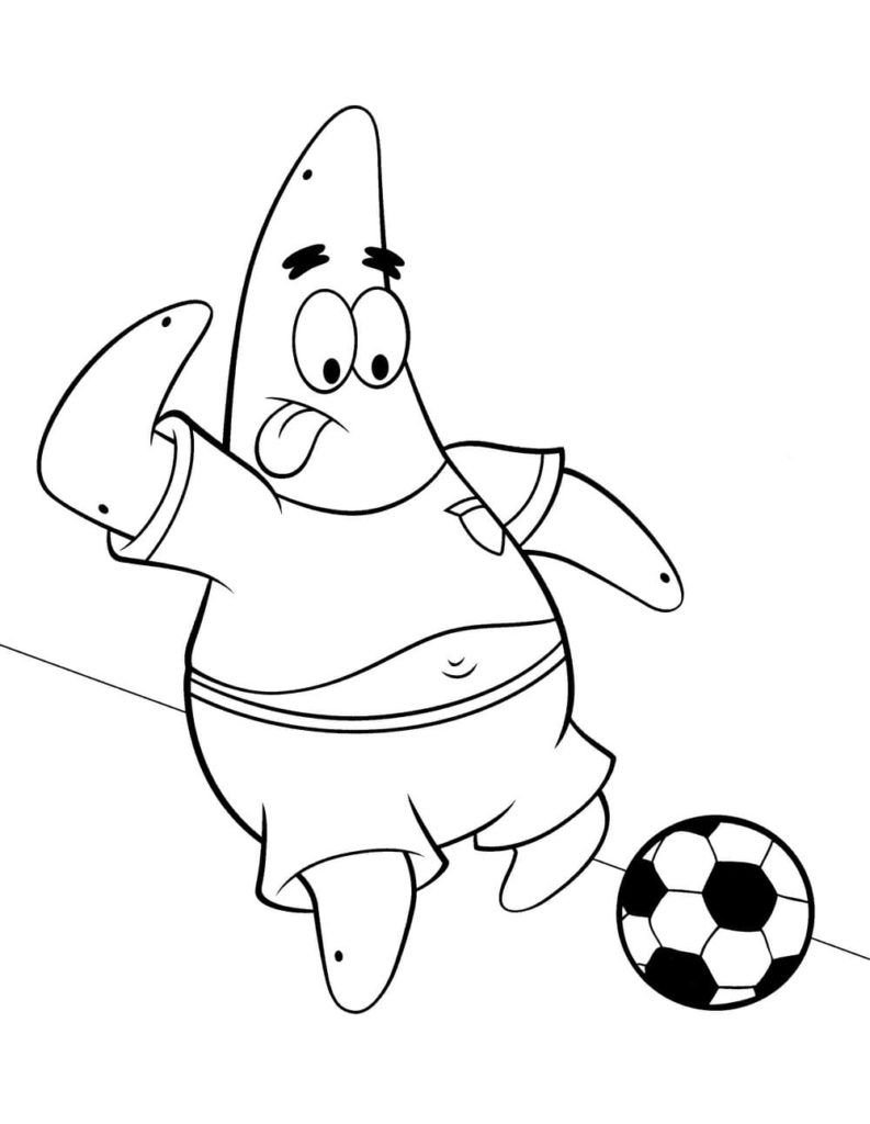 Patrick juega al fútbol