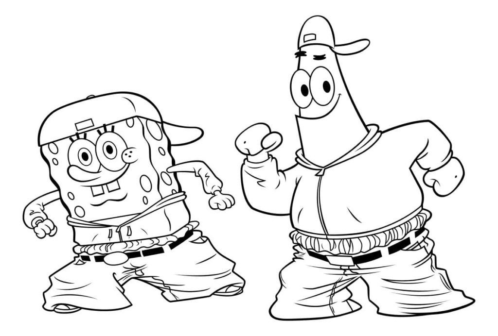 Patrick y Bob Esponja en pantalones