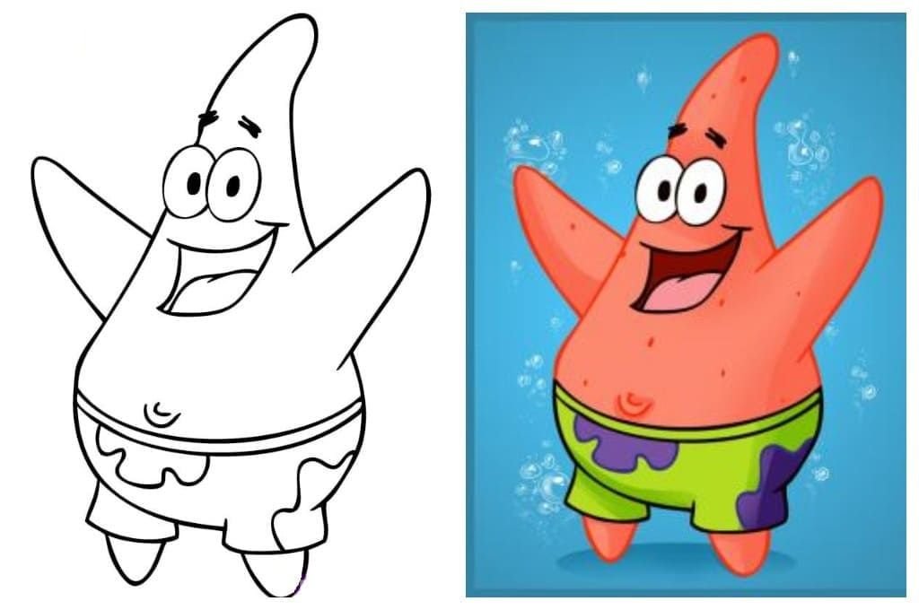 Patrick con imagen en color para colorear
