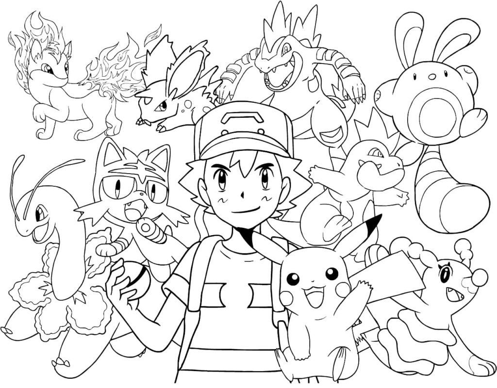 Ash con pokemon