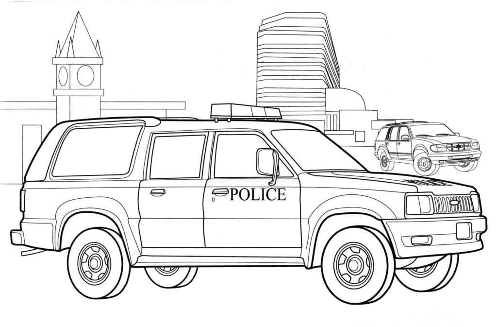 Libro para colorear de coche de policía