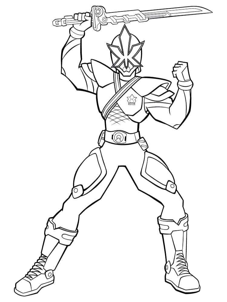 Ranger azul con armadura y espada