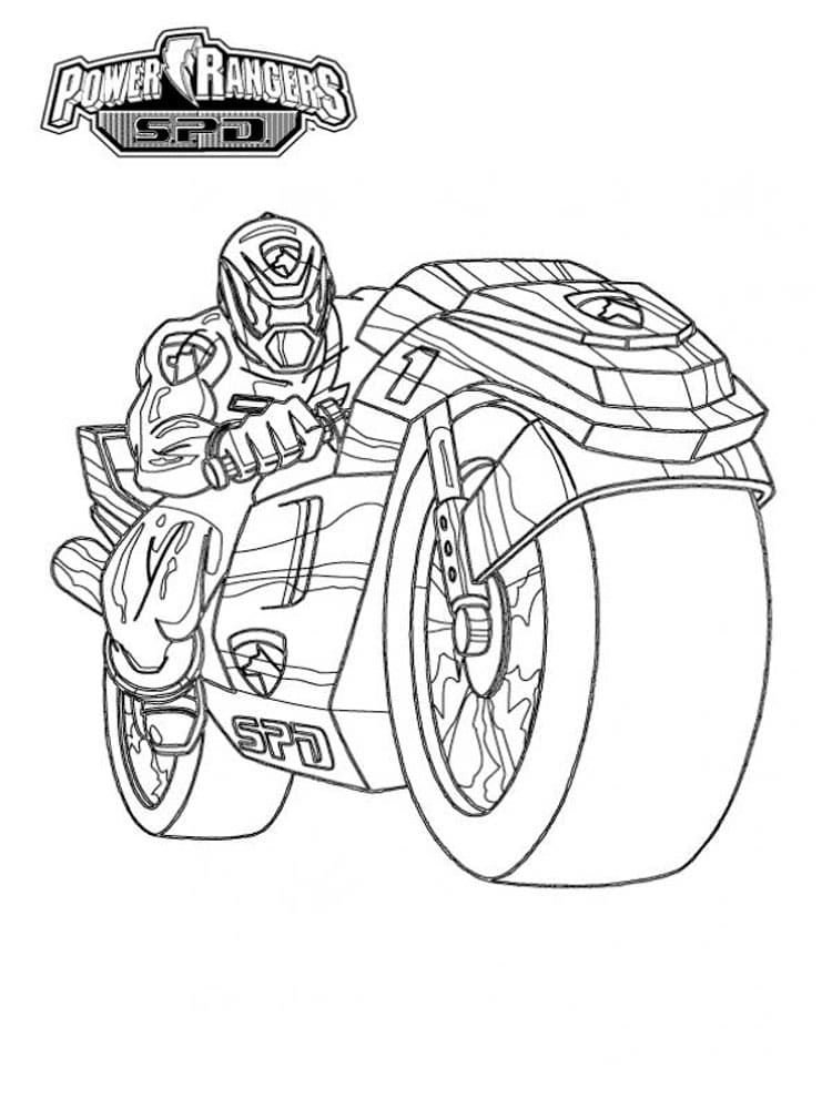 Power Ranger en una motocicleta genial