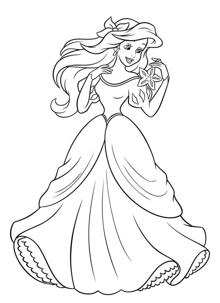Ariel con un vestido