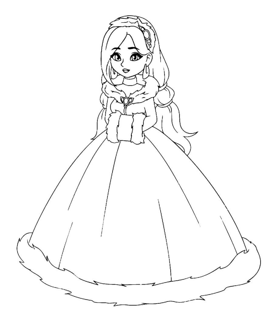 Princesa en vestido de invierno