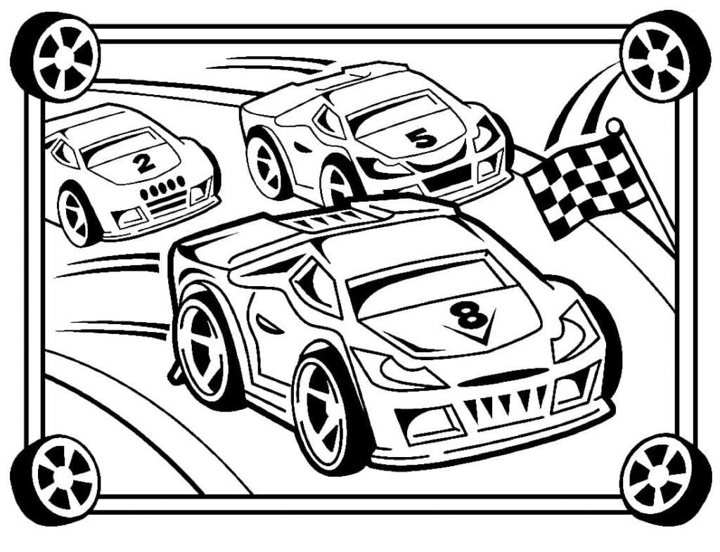 Autos de carrera con números