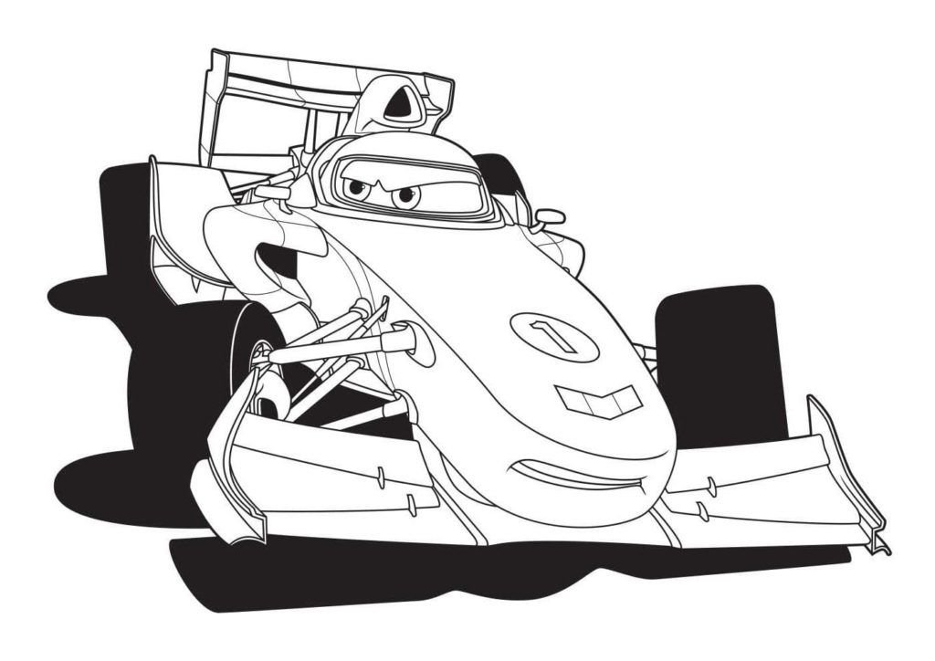 Coche de la caricatura sobre carreras.