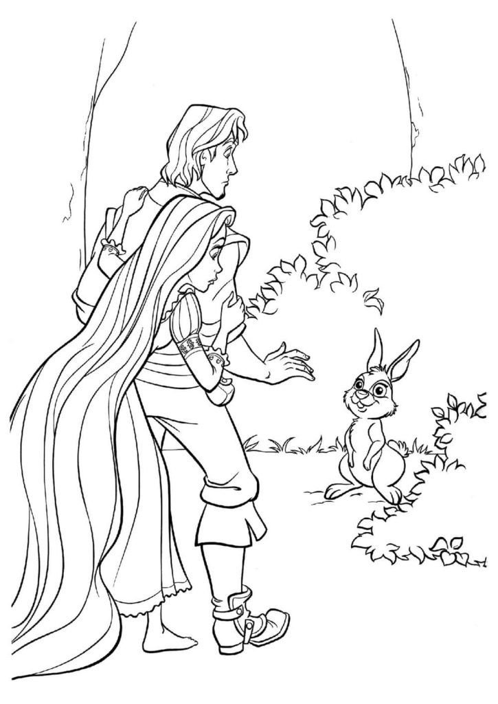 Rapunzel y Flynn en el bosque