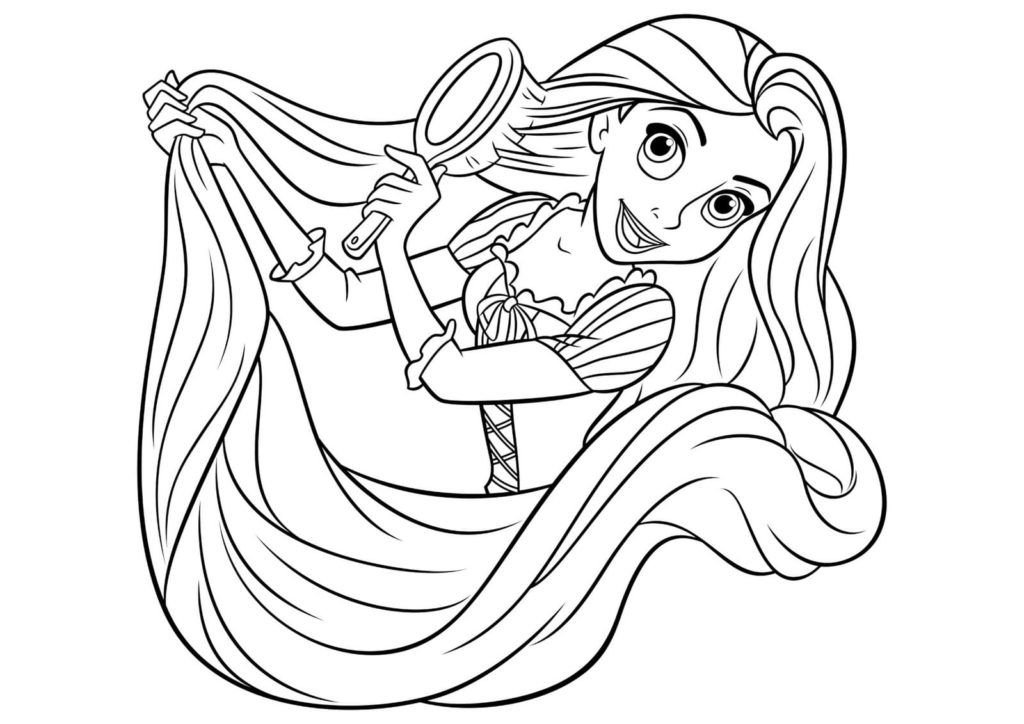 Rapunzel con pelo largo