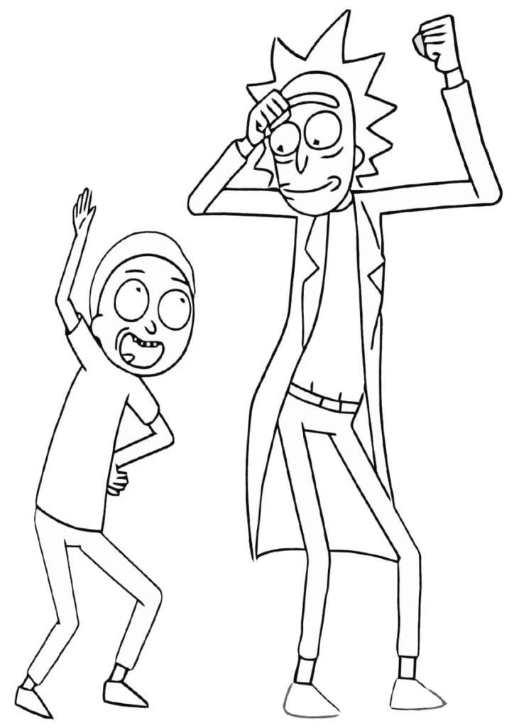 Rick y Morty están bailando