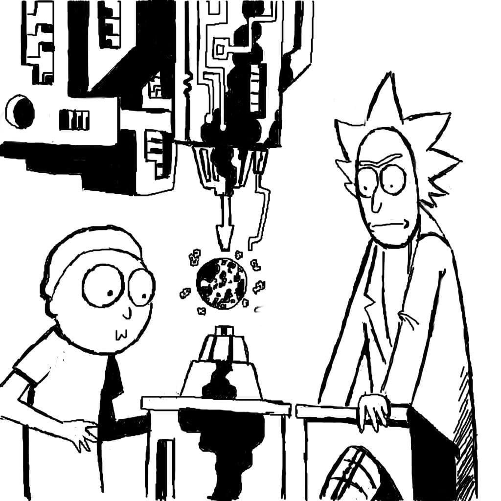 Rick y Morty en el laboratorio