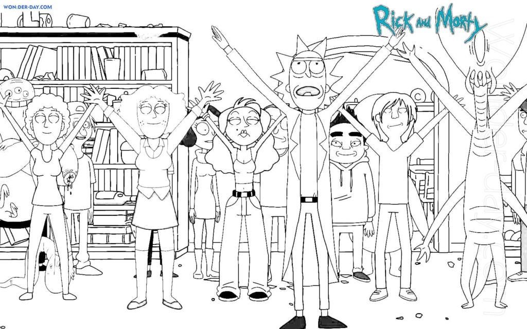 Dibujo de Rick y Morty para colorear