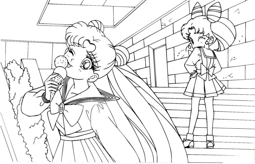 Sailormoon comiendo helado
