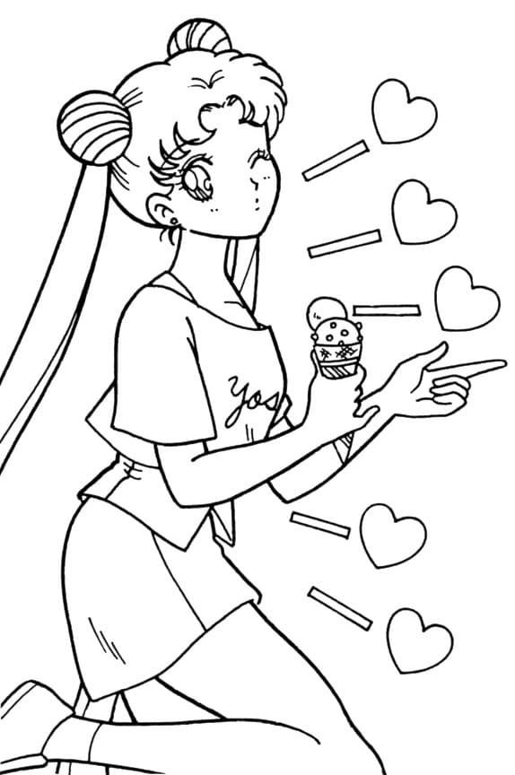 Sailor Moon con helado
