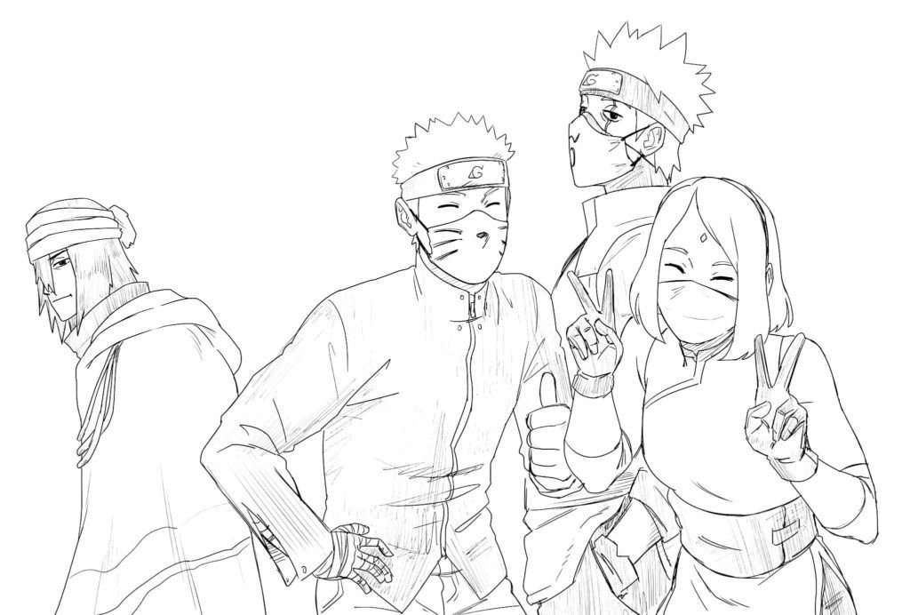 Sasuke, Naruto, Kakashi y Sakura