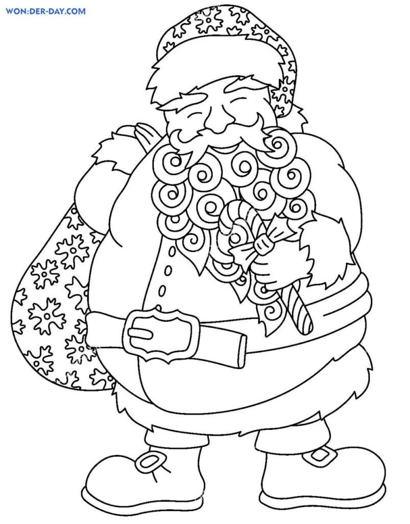Papá Noel con barba rizada