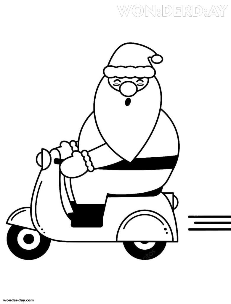 Papá Noel en un ciclomotor