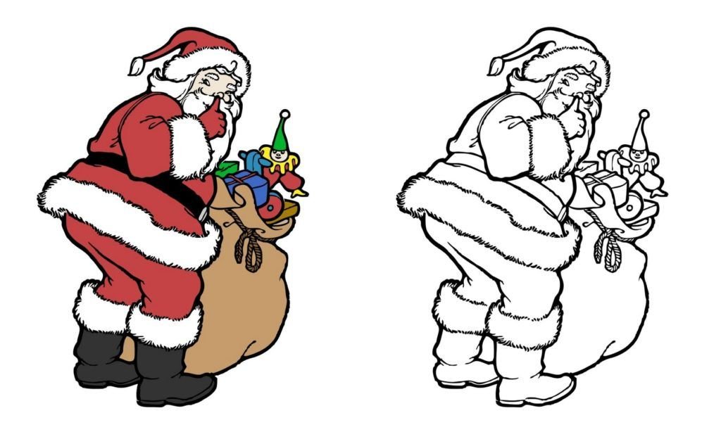 Papá Noel con una bolsa de regalos