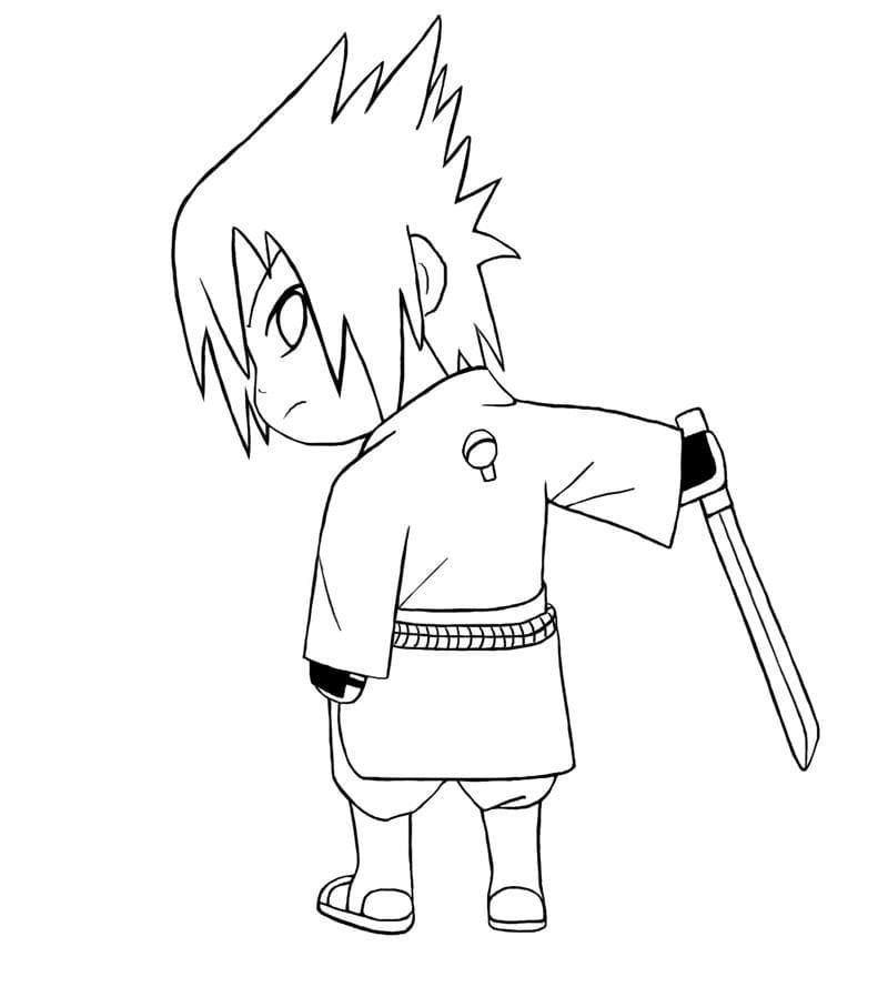 Dibujo de Chibi Sasuke para colorear