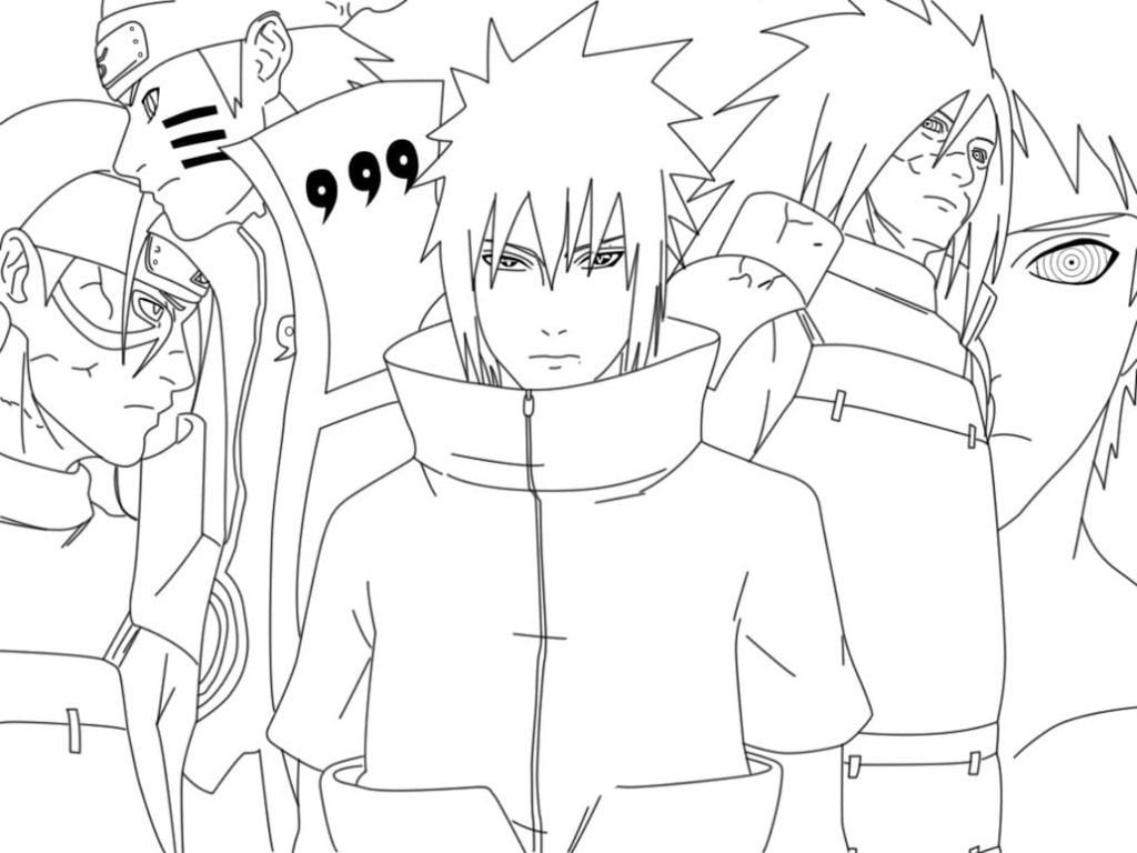 Sasuke y otros personajes del anime Naruto
