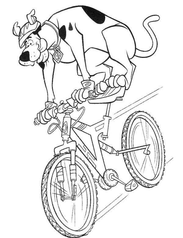 Scooby Doo anda en bicicleta