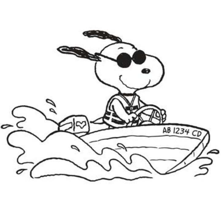 Snoopy en un barco