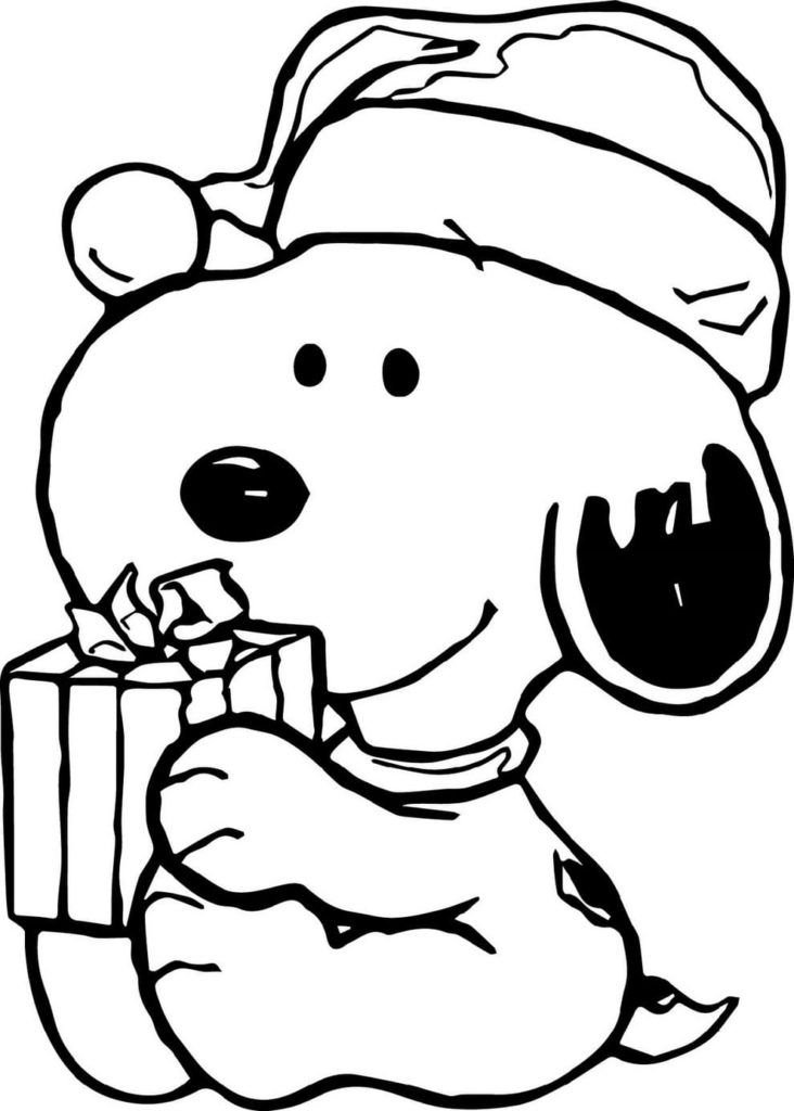 Snoopy de año nuevo con regalo
