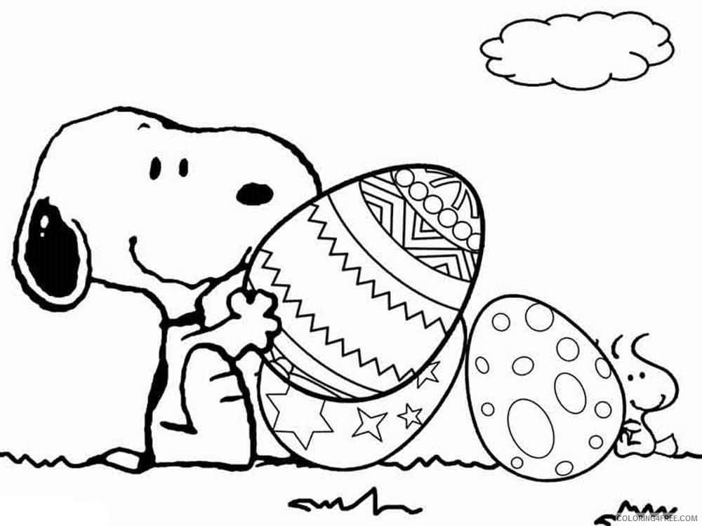 Snoopy con huevos de Pascua