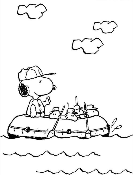 Snoopy en un barco