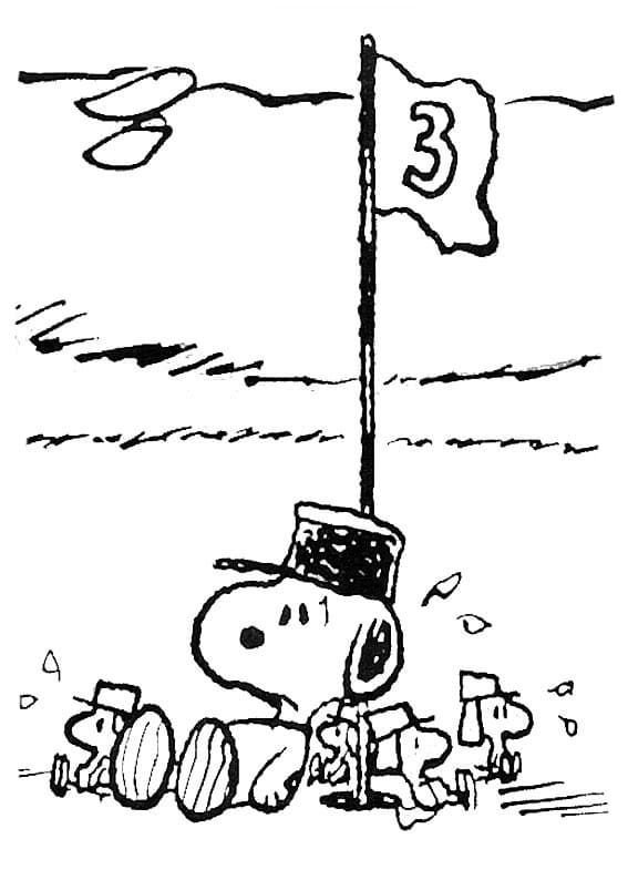 Snoopy y la bandera