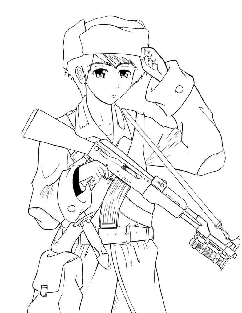 soldado animado con armas