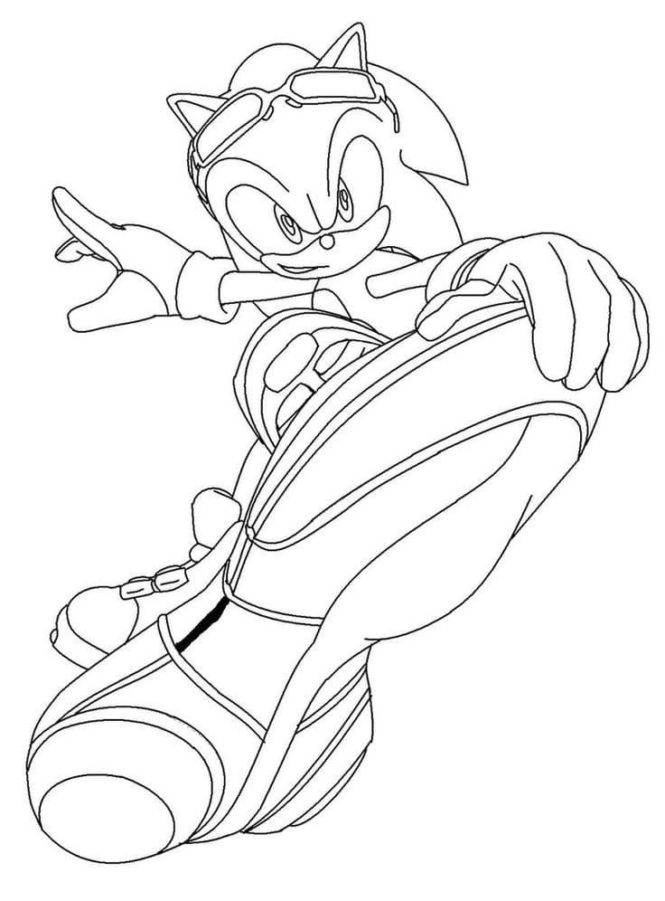 Sonic monta hábilmente una tabla de aire
