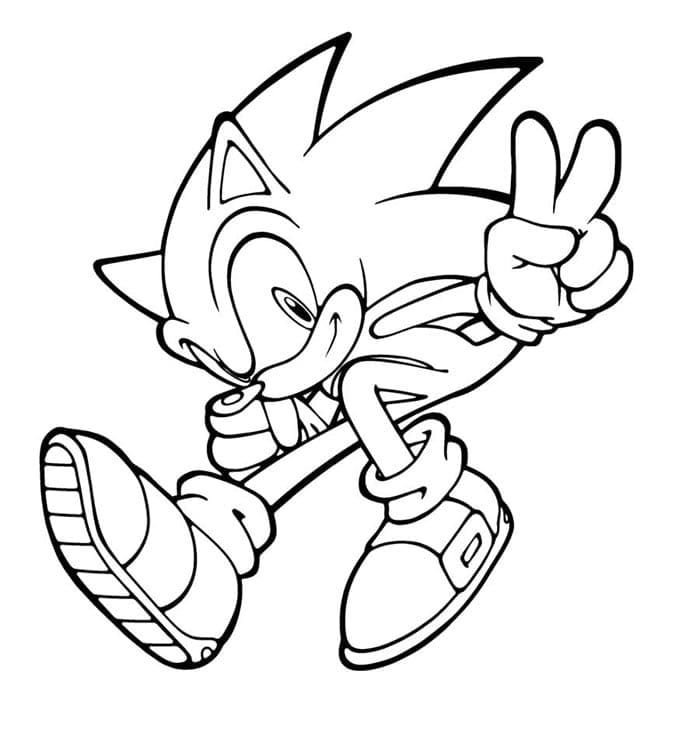 Sonic muestra el gesto ganador