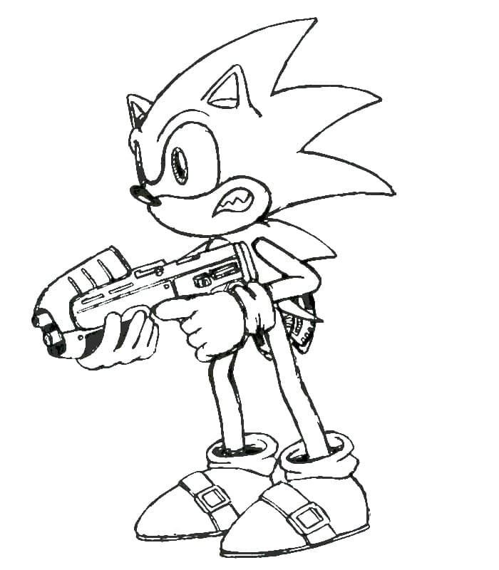 A veces, Sonic también se basa en el poder de las armas de fuego para luchar contra los enemigos.