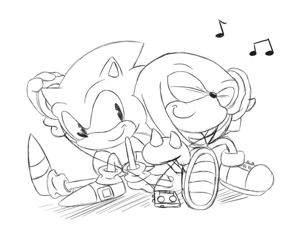 Sonic permite que Knuckles escuche música de su nuevo juego
