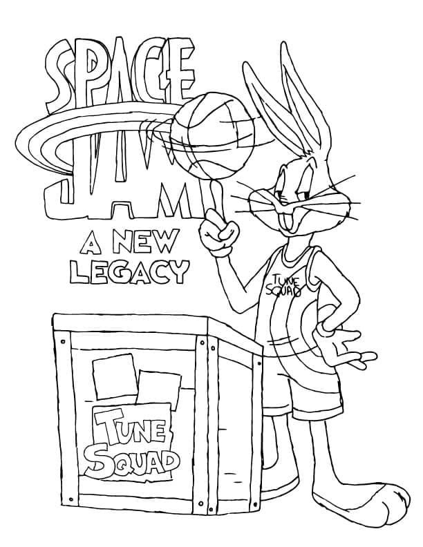 Dibujo de Tune Squad Bugs Bunny para colorear